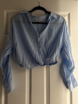 Blue crop top
