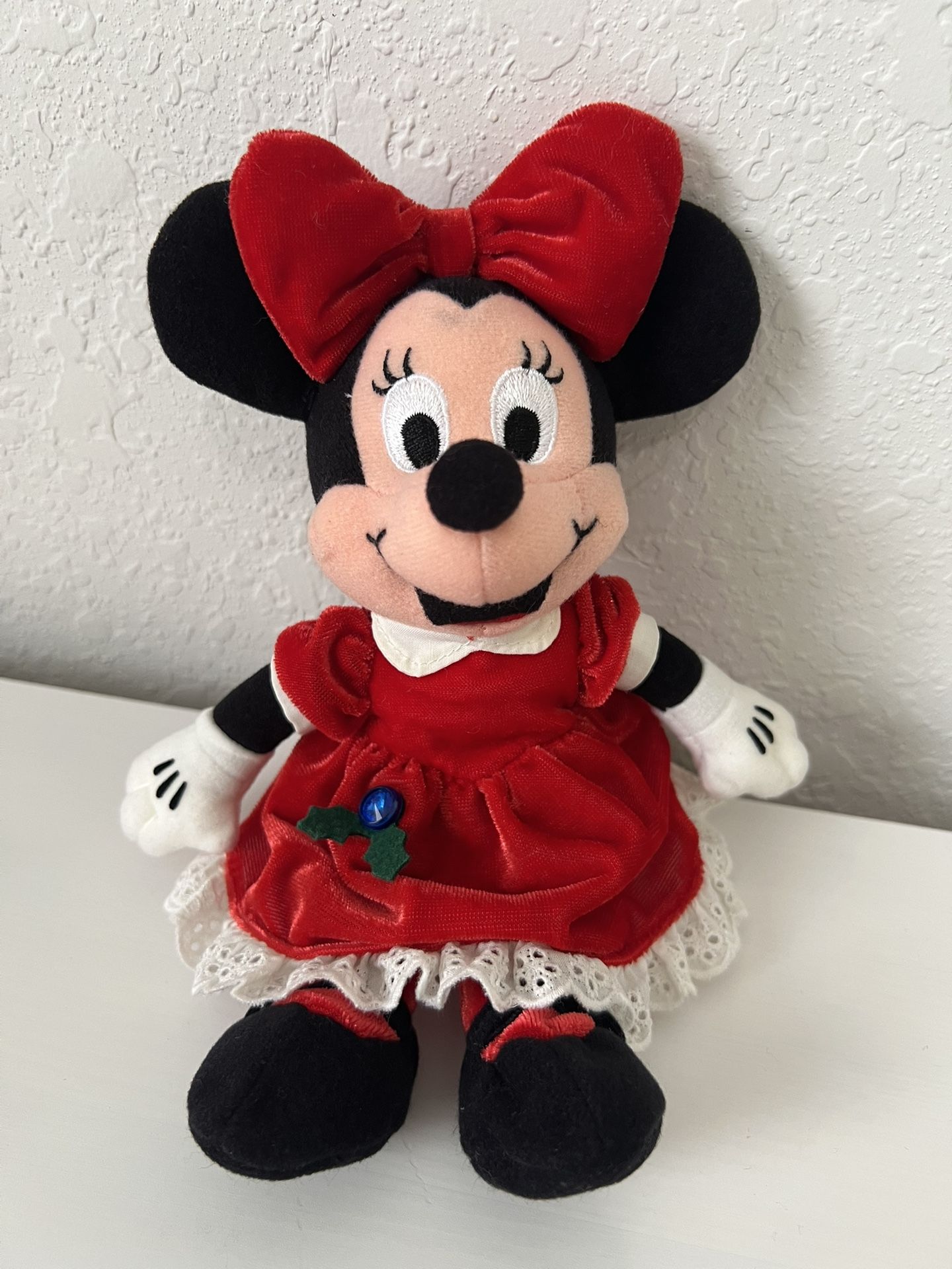 Disney Minnie Mouse December Blue Topaz Birthstone 10” Bean Bag Plush