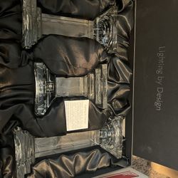 Crystal Pillar Candle Holders