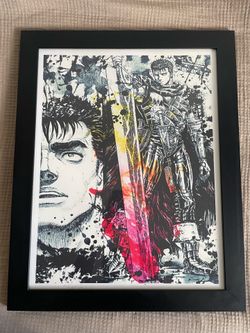 Guts Berserk Canvas Picture Frame Custom Made Anime (Large)