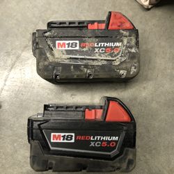 Milwuakee M18 XC 5.0 Batteries