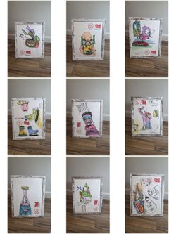 18 Original REBORNZ Signed Street Art Drawings Collection