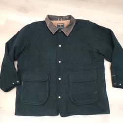 Woolrich Men's Coat Size XL With Leather Collar 