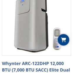Whynter ARC-122DHP 12,000 BTU Elite Dual Hose Portable Air Conditioner, Heater, Dehumidifier, and Fan with Activated Carbon Filter plus Autopump and S
