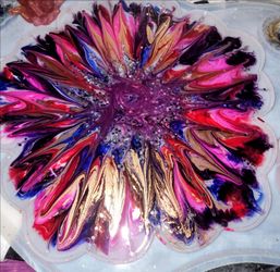 Handmade Resin Flower Art Tray