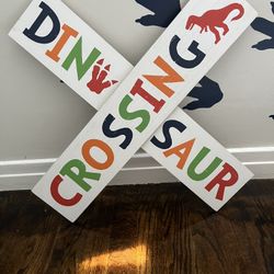 Boys Room Decor Dinosaur Crossing Wall Art