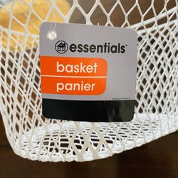 Elegant Oval Basket with Handle by Essentials. High quality metal. 9 x 8 x 5 in. New. Never used. Take 4 for $60. Great bargain.