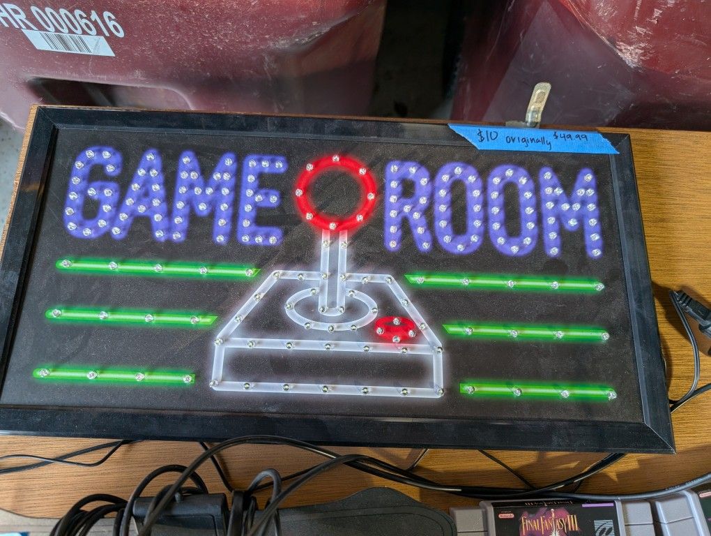 Neon LED Vintage Game Room Sign