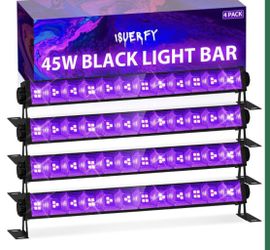 (9999-22) 4 Pack, Each Light Up 25x25ft Area, for Neon Glow Party, Halloween, Body Paint, Fluorescent Tapestry, Bedroom, Classroom, Poster, 6ft Cord+S