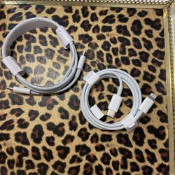 2 AUTHENTIC IPHONE CABLES/ NEW