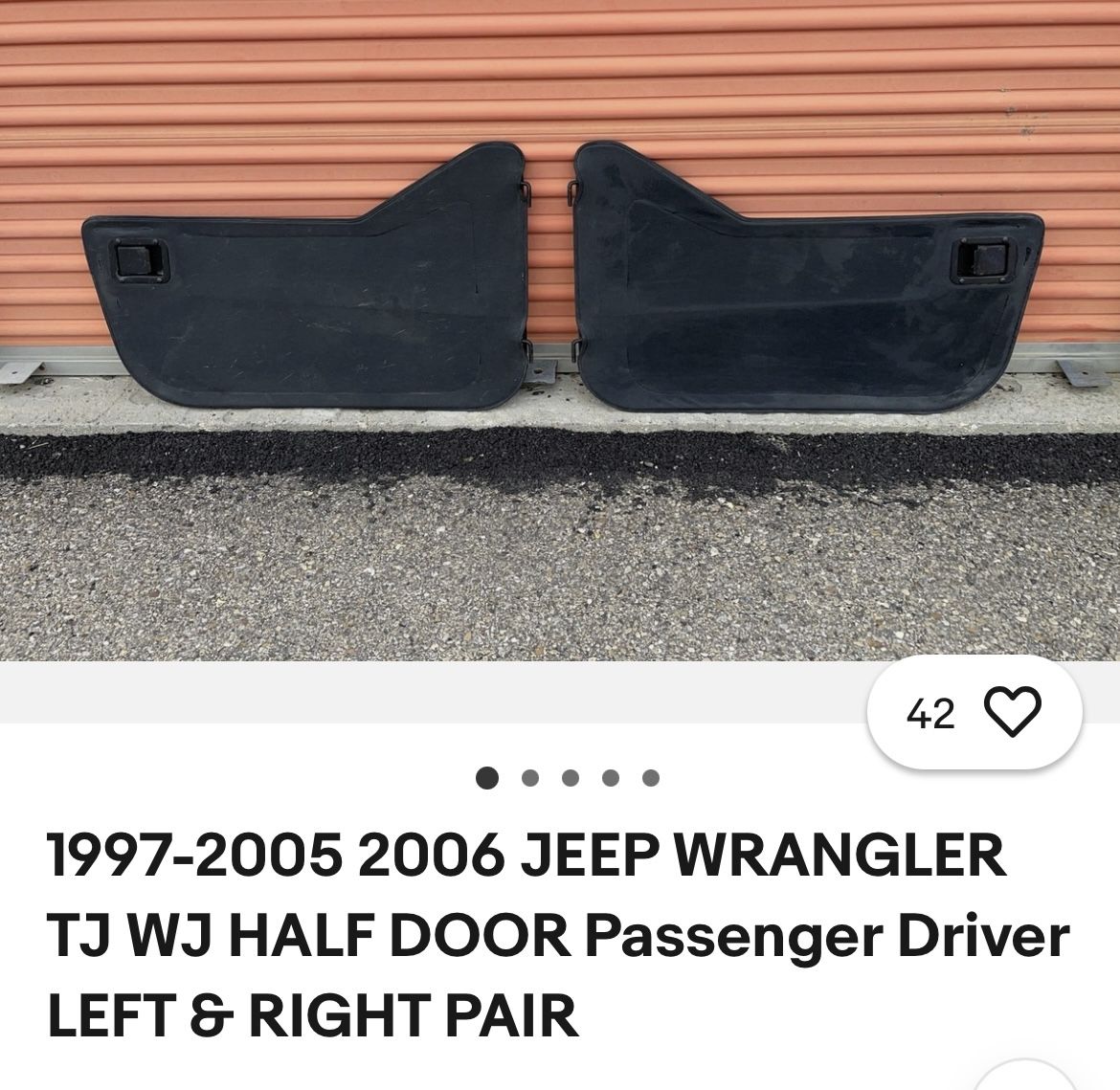 Off Road Half Doors - Excellent Condition - Solid Metal Doors With Both Interior And Exterior Release Handle. Bestop Paid $650 Selling For Half Price 