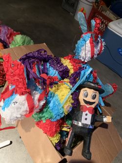 Fiesta piñatas and decorations