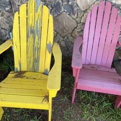 TWO Solid Wood Vintage Adirondack Chairs for Sale in La Mesa CA OfferUp