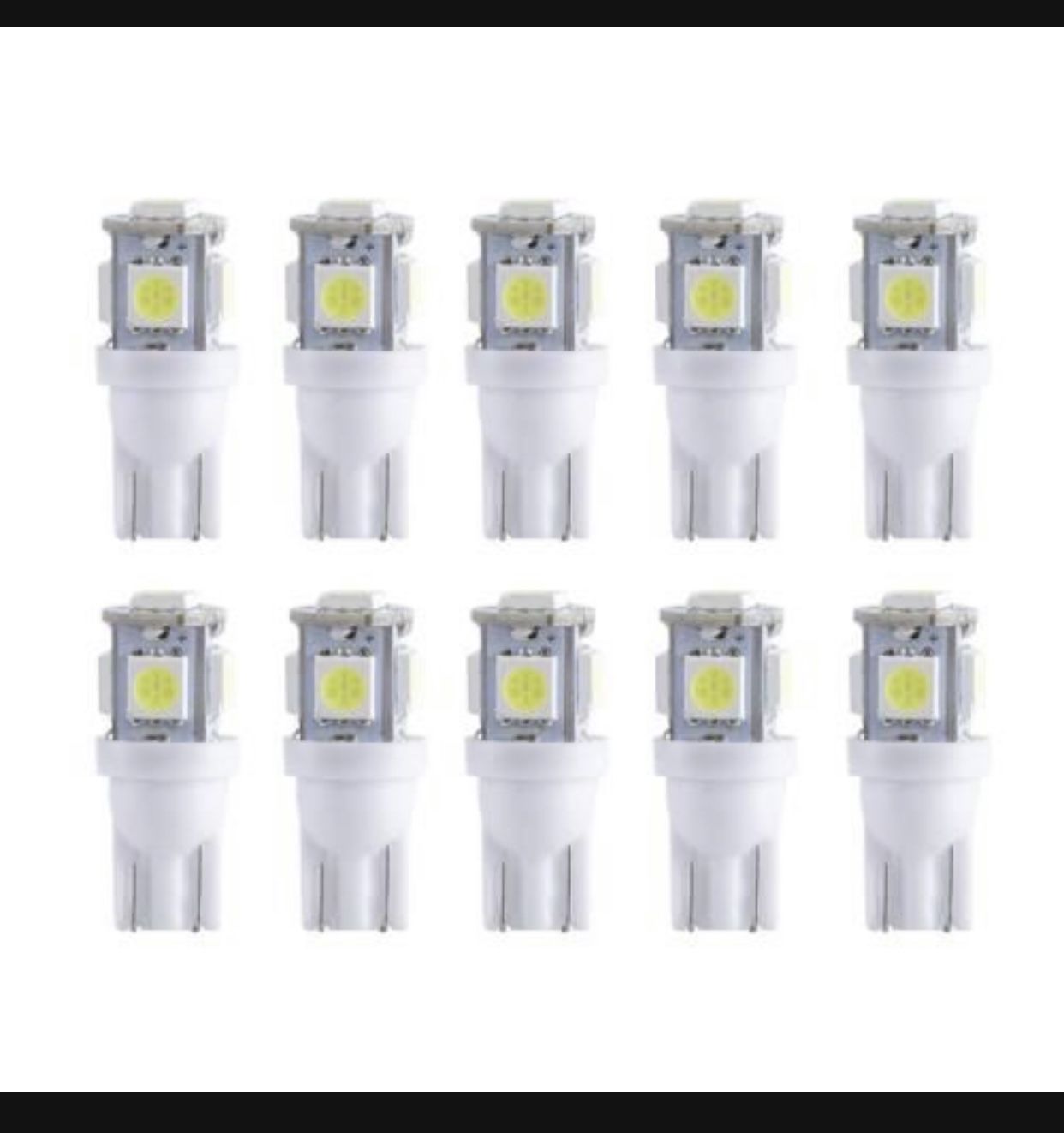 16PCs 12v 5SMD 5050 LED T10 194 192 168 interior licenses plates light lamp