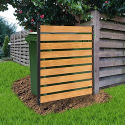 Air Conditioner Fence Outdoor Privacy Screens, 2Panel 38" W x 42" H Wood Fence Panels Trash Can Fences with Metal Stakes, Pool Equipment Enclosure Fen
