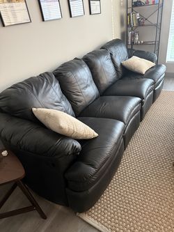 Black leather couch