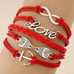 Nice red with multi charms bracelet new