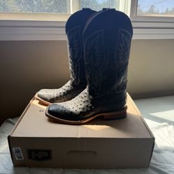 Black Ostrich Boots