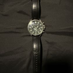 Michael Kors Black - Leather Strap Watch
