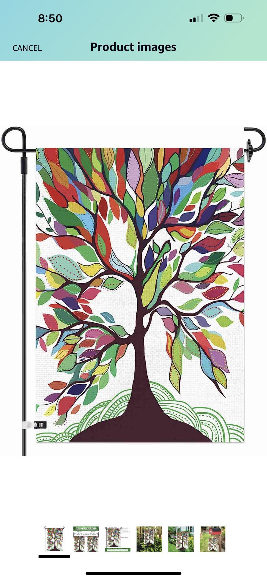 NEW…. Garden Flag Colorful Rainbow Tree of Life 12×18 Inch Double Sided Burlap Decorative Yard Banner Garden Flag Holiday Flag for Party Home Outdoor