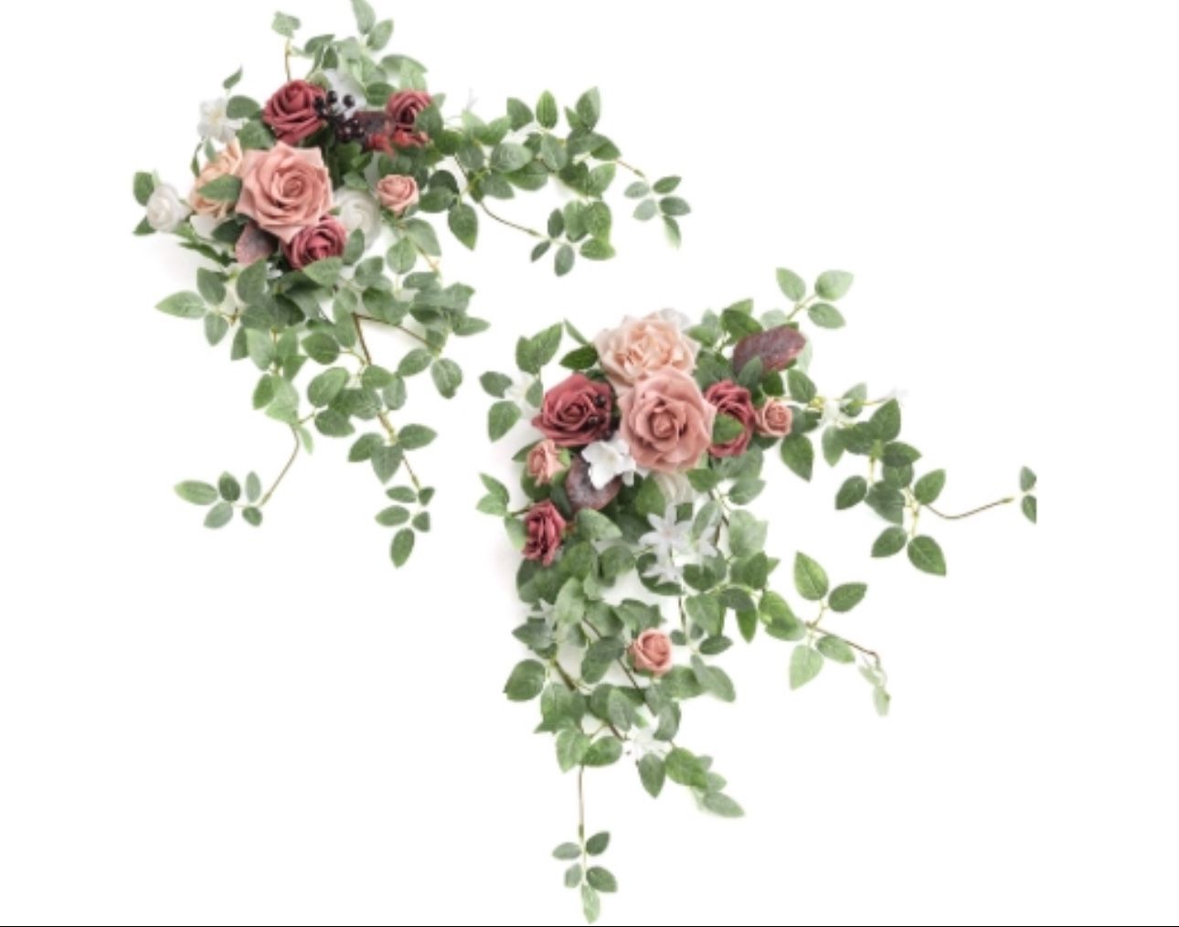 Ling's Moment Set of 2 Artificial Floral Swags - Marsala and Blush