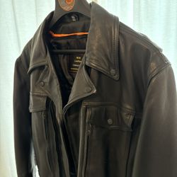 NEW MENS XXL LEATHER BIKER JACKET,GREAT CHRISTMAS PRESENT 
