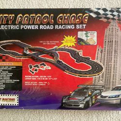 Golden Bright Slot Car Set - City Patrol Chase- Complete 