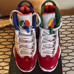 Jordan 6 Rings (GS) White/Rush Blue-Gym Red