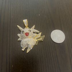Pikachu  Cubic Zirconia 3D Pendant Gold Plated