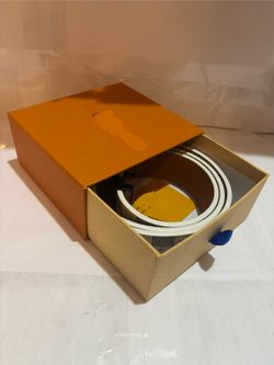 Designer LouV Belt Black on White