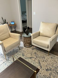 Beautiful Cream Modern Armchairs