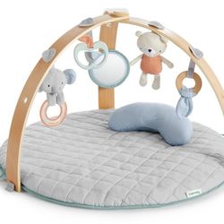 Ingenuity Cozy Spot Reversible Duvet Activity Gym & Play Mat with Wooden Toy bar