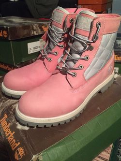 TIMBERLAND 6 inch PANEL BOOTS PINK SIZE 10 women's 8.5 mens $140. Air jordan retro 1 retro 11 curry foamposite KD yeezy