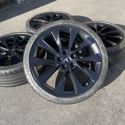 21” Tesla Model S Twin Turbine Brand New Rims Factory Oem Wheels Michelin