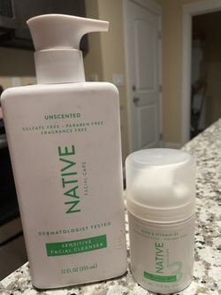Native facial wash and moisturizer