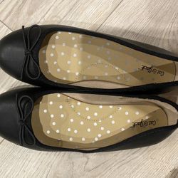 Cat And Jack Girls Black Flats-Child size 1 (big Kid)