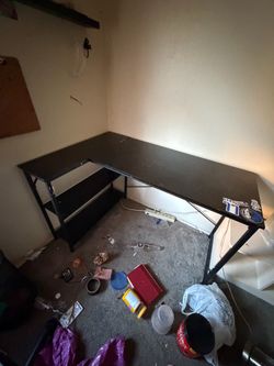 DESK 47"w x 31 1/2" deep on left & 20" deep rest x 29"tall; cross streets are Arapaho & Waterview