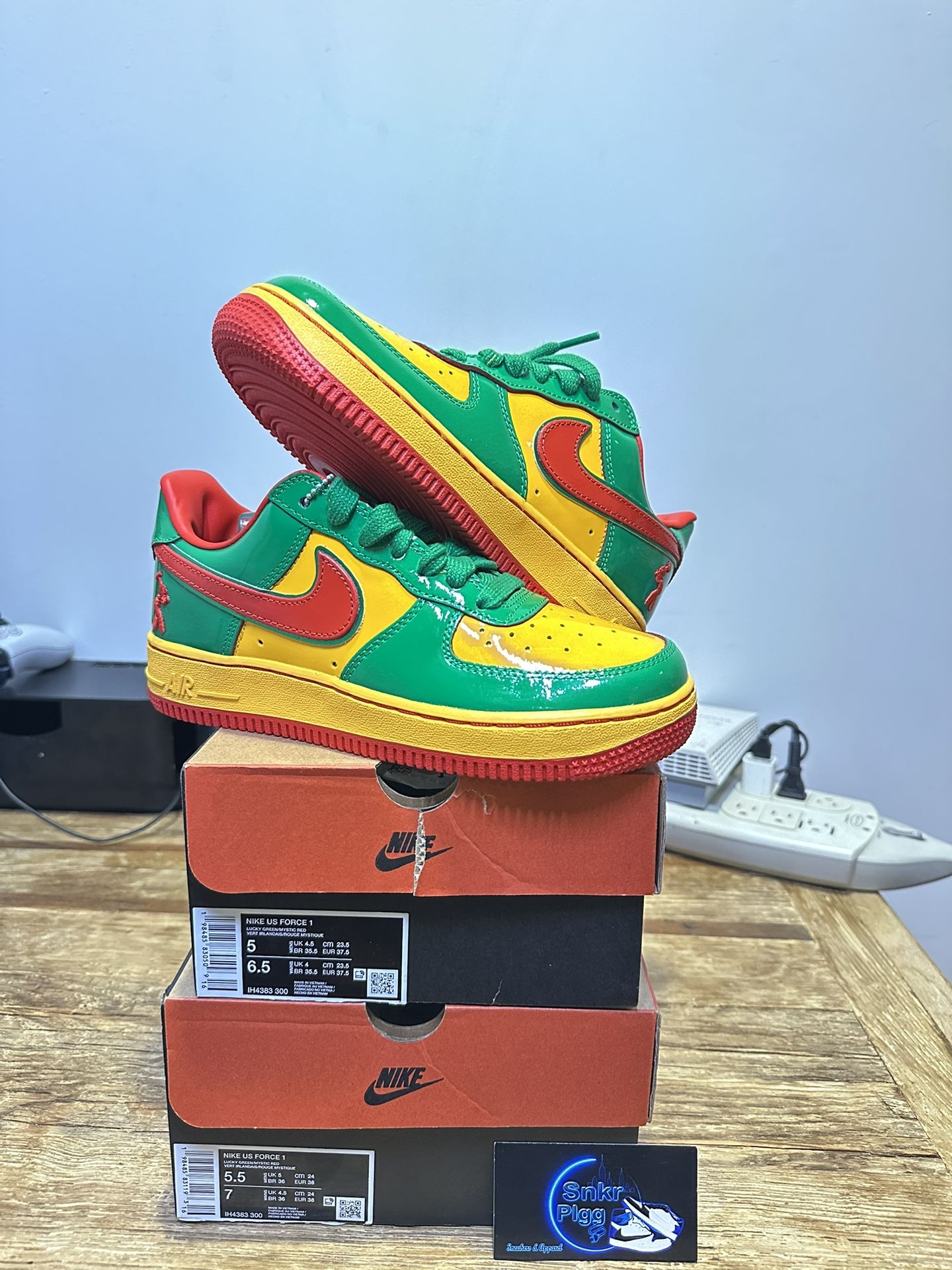 Lucky Green Concrete Boys Lil Yachty Air Force 1 Sizes 5M & 5.5M