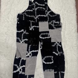 New 2xl unisex black light reflective overalls pants festival rave raver y2k