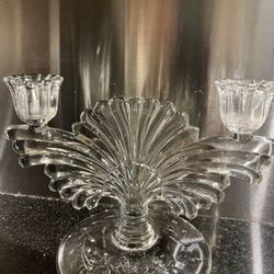 Vintage 1920's-30's Paden City "Maya" Double Fan Candle Double Candle