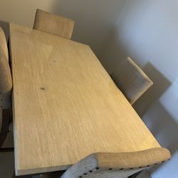 Wood Dining Table With Four Chairs 