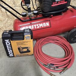 15 GAL. 3HP AIR COMPRESSOR/BOSTITCH 18GA BRAD NAILER