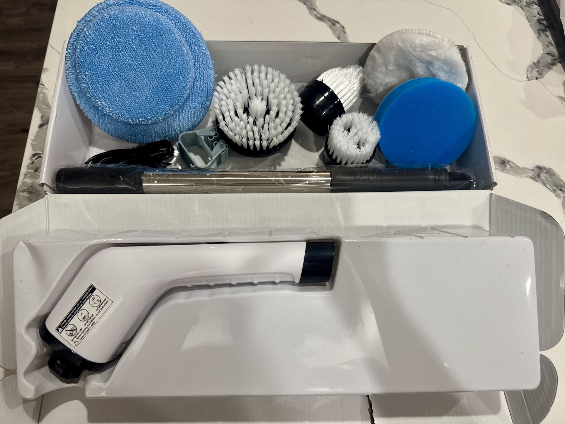 New Electric Spin Scrubber – Cordless w/ 8 Heads, Adjustable Handle, Dual Speed