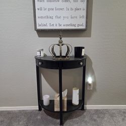  Half Moon Black 2-Drawer Wooden Console Table