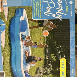 Brand New - Members Mark Elegant Family Pool 10 Feet Long 2 Inflatable Seats with Backrests