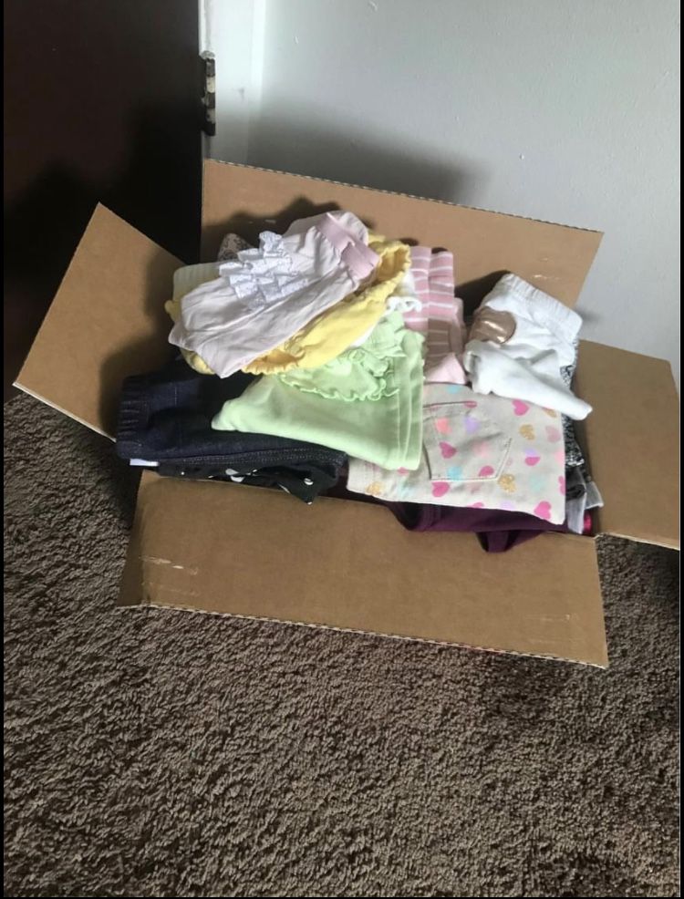 Box Of 0-3 Month Baby Girl Clothes 