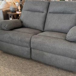 AP- Gray Manual Reclining Sofa And Loveseat// Financing & Delivery 