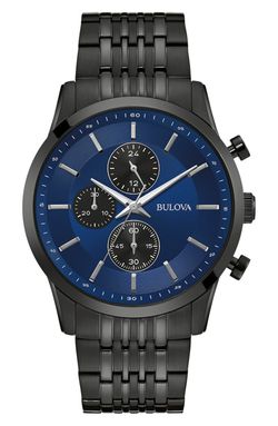 BULOVA Men's Stainless Steel Chronograph Quartz Bracelet Watch - 42mm