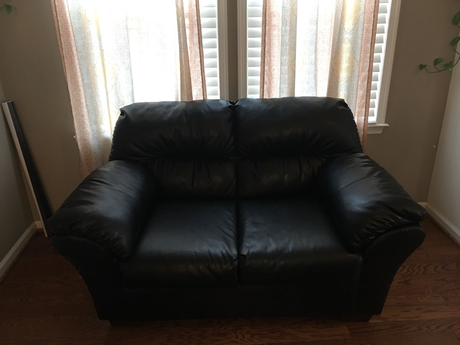 Free black leather sofa