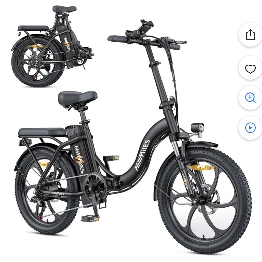 MilePort 1 Electric Bike for Adults,19.88MPH & 62 Miles Long Range ,468WH Removable Battery and 700W Brushless Motor with 20 "*3.0" Fat Tire,7-Speed F
